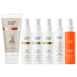 Kit Jacques Janine Creme Leave-In CC Cream 200ml + Spray Finalizador Proteção Térmica 120ml