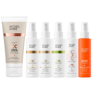 Kit Jacques Janine Creme Leave-In CC Cream 200ml + Spray Finalizador Proteção Térmica 120ml em Oferta na Shopee