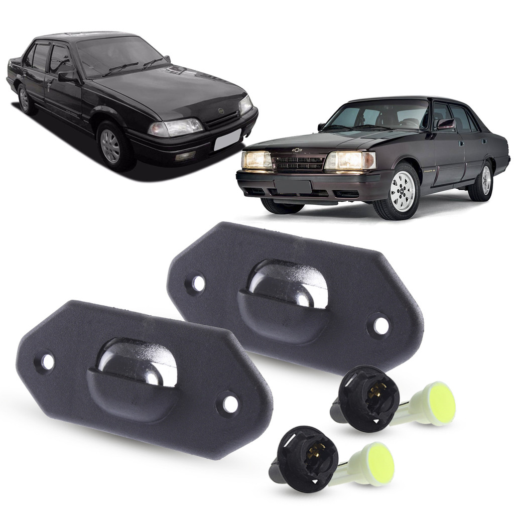 Par de Lanterna Luz de Placa + Soquete e LED Chevrolet Monza Tubarão 1991 a 1996 Opala 1991 a 1992