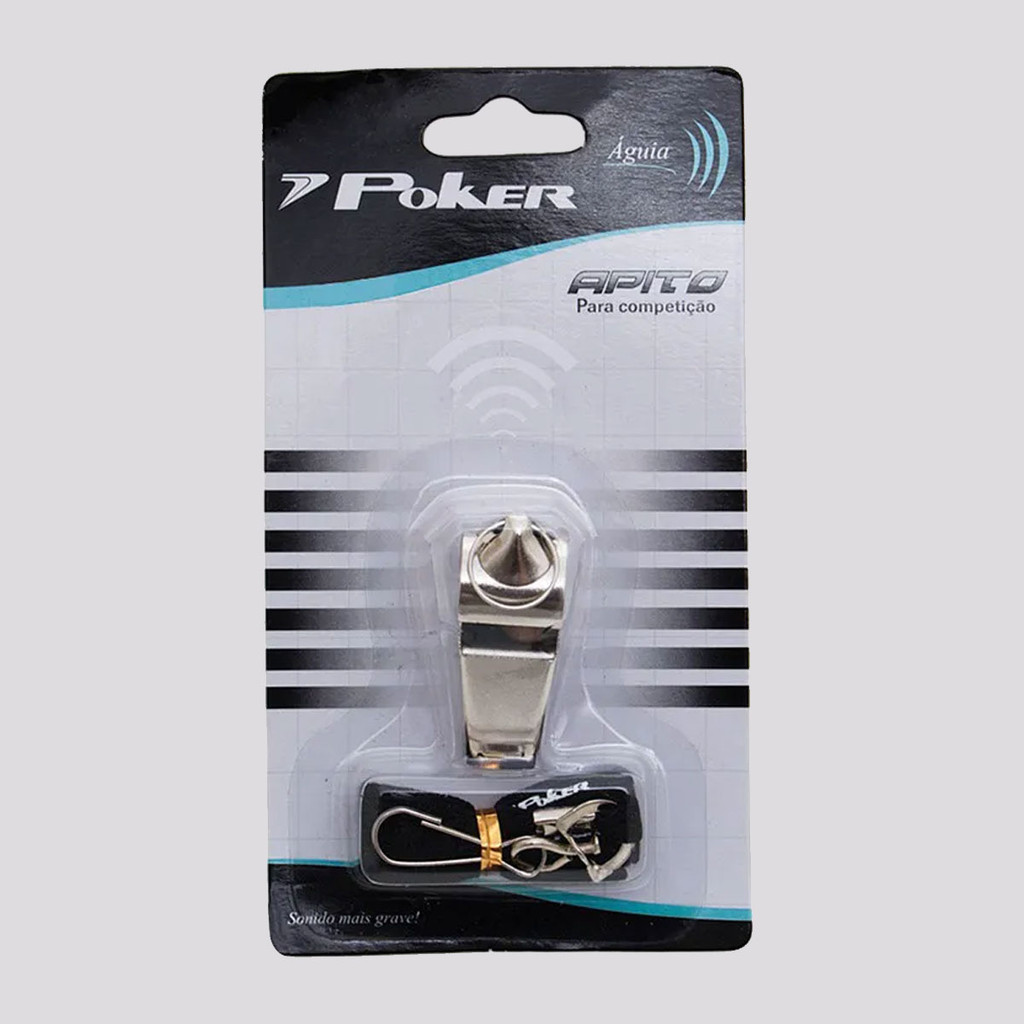 Apito de Metal Poker Com Cordão em Oferta na Shopee