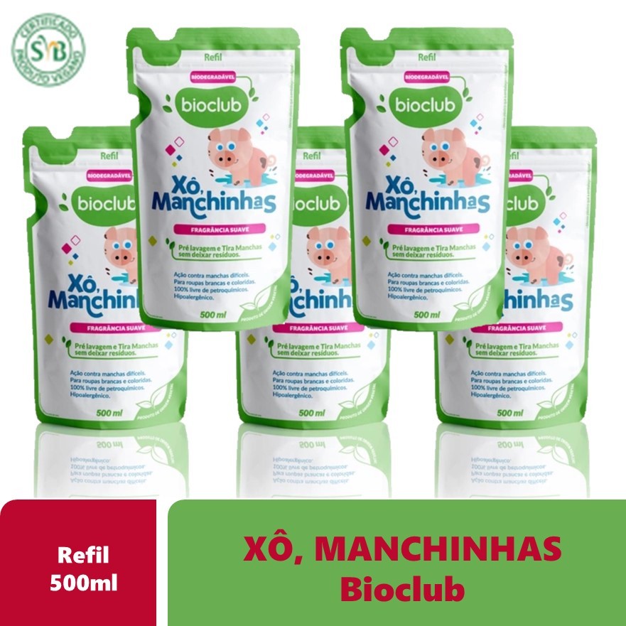 Sachê Tira Mancha Sem Cloro Pré Lavagem Vegano 500ml 5uni
