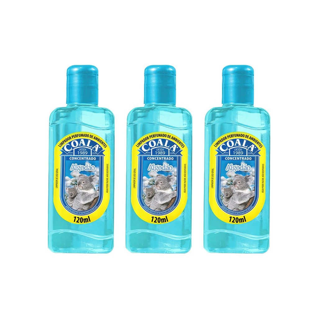 Combo 3 Limpadores Coala Algodão 120 ml