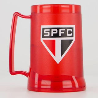 Caneca Gel São Paulo Escudo 400ml Vermelha em Oferta na Shopee