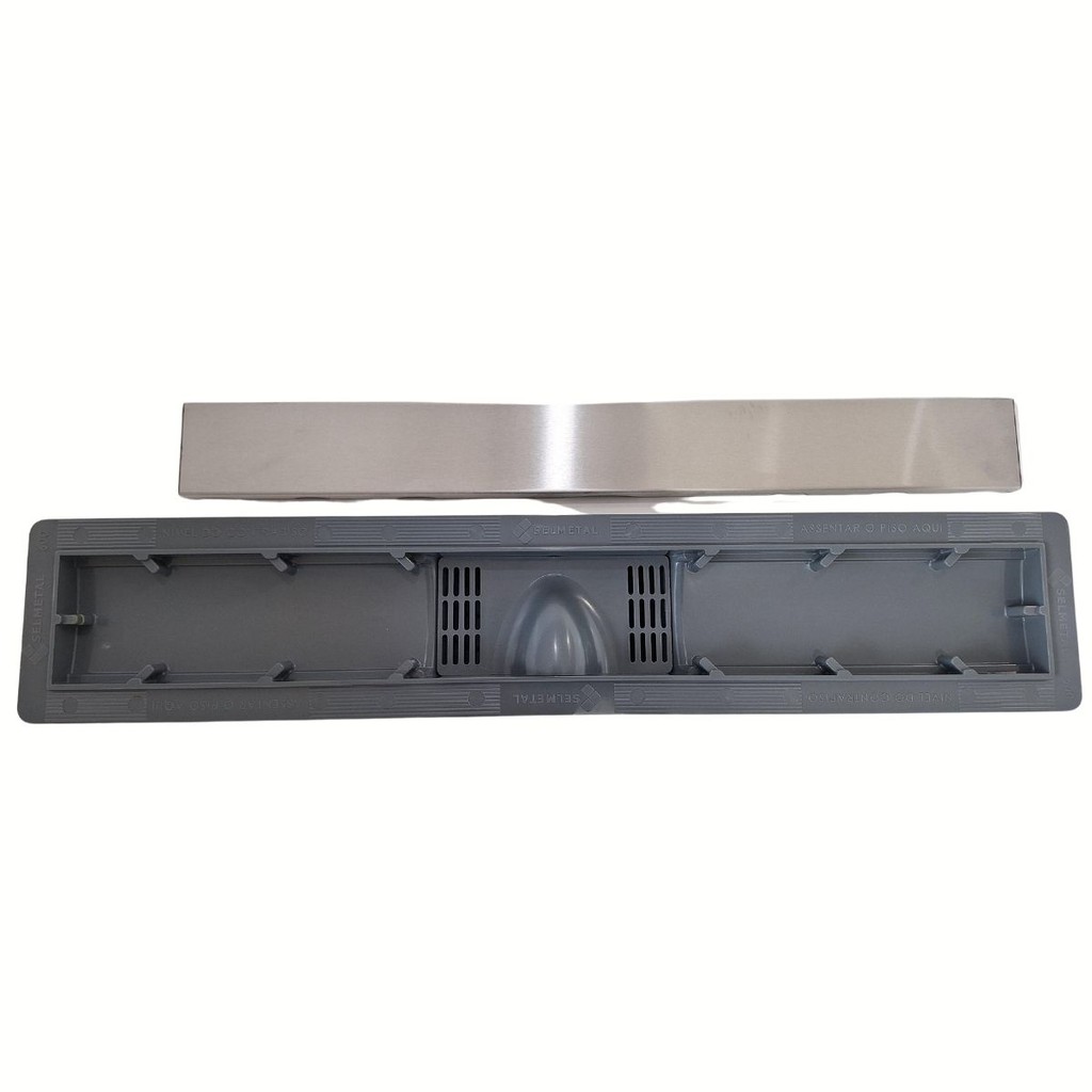 RALO LINEAR VERSATA BASE PVC 60X8 CM COM TAMPA INOX 304