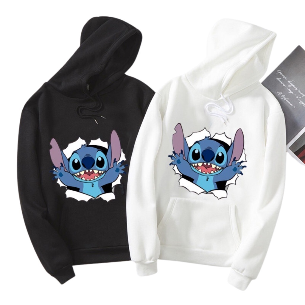 Blusa de Moletom Canguru Lilo Stitch Desenho Feminino Capuz Com Bolso  CANGURU Anime Casaco