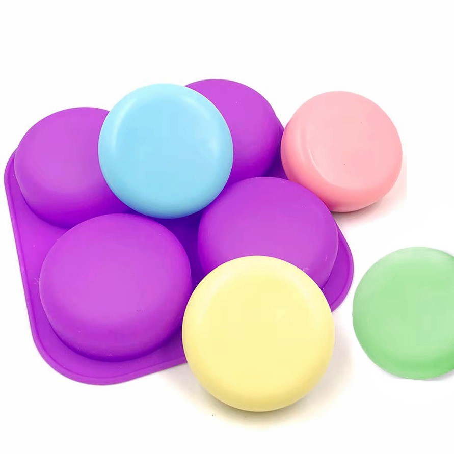 Forma Silicone Sabonete Artesanal Circular Molde 4 Cavidades redondo 80 gramas