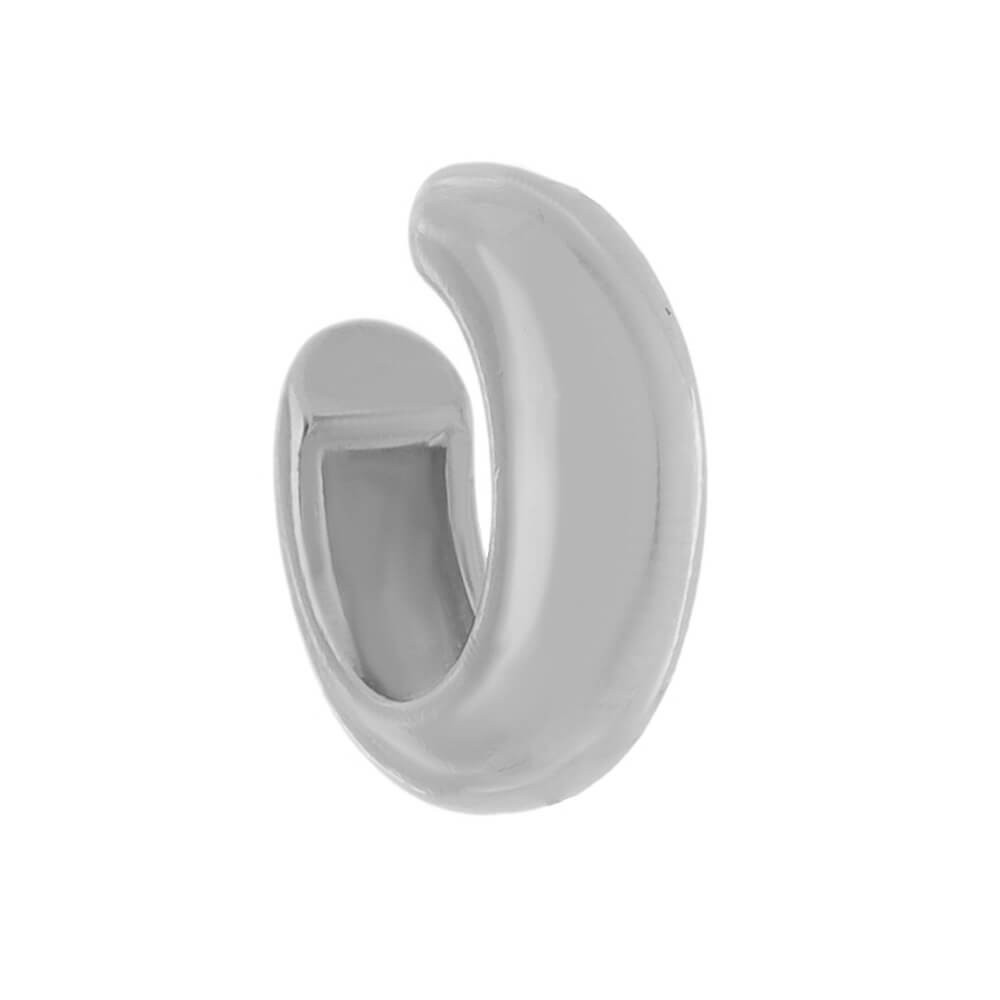 PIERCING DE ENCAIXE PIUKA ZAC ARGOLA LISA FOLHEADO EM RÓDIO BRANCO PIUKA
