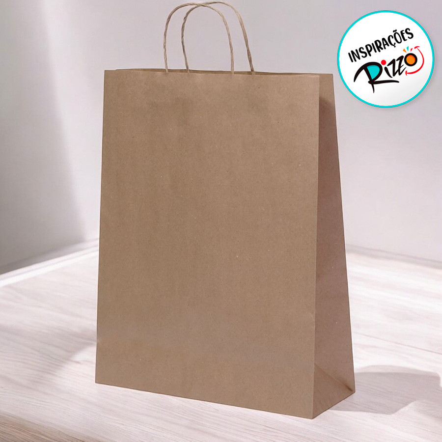 Sacola de Papel - 30,5x11,5x30,5cm - Kraft - Ref.0077 - 10 unidades - WMA - Rizzo · foto 2