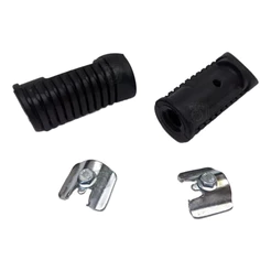 Kit Borracha Do Estribo + Chapinha E Parafuso Honda Cg Fan