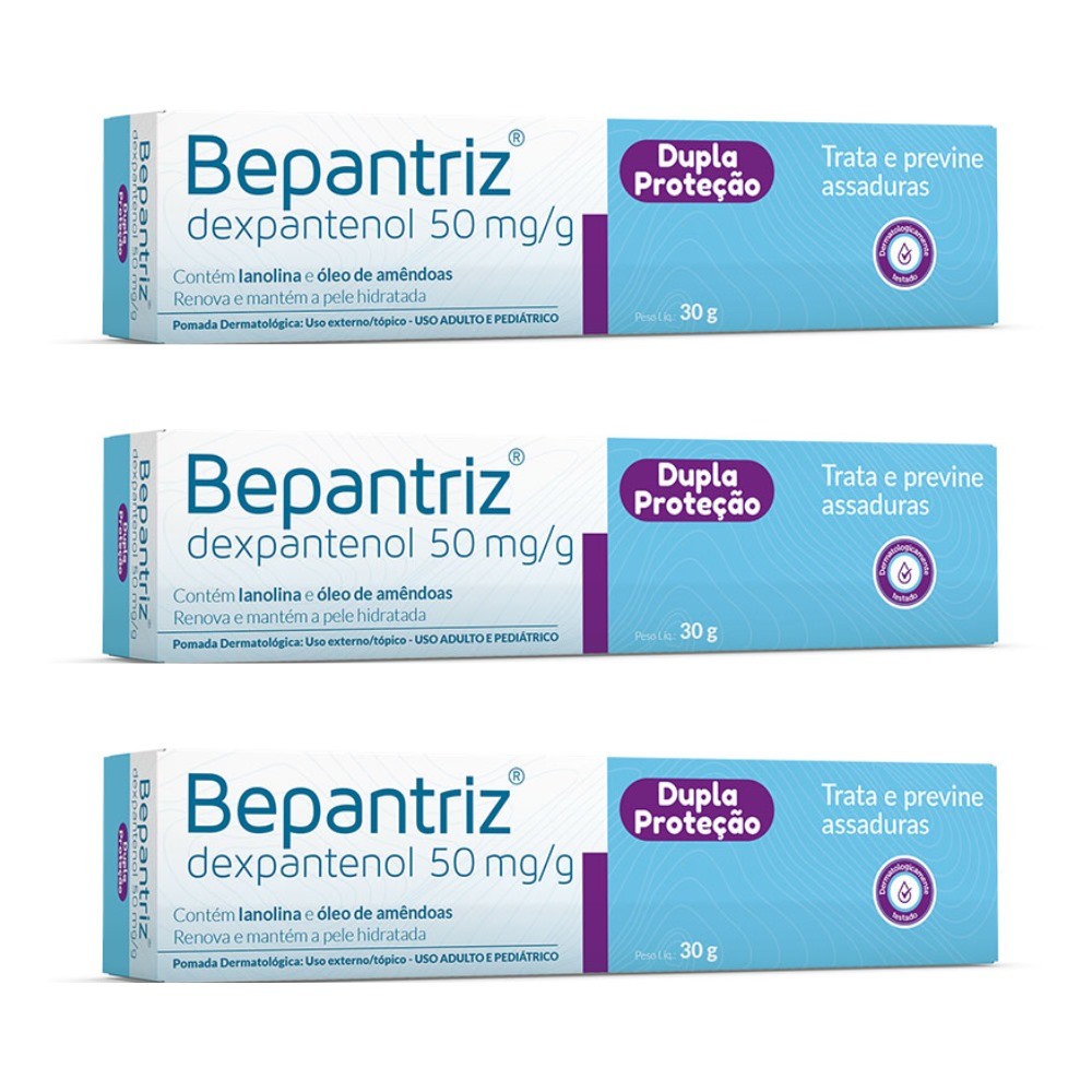 Kit Bepantriz dexpantenol 50mg/g Contém 3 Unidades de 30g - CIMED