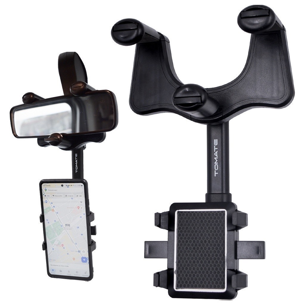 Suporte para Celular Veicular com Apoio no Retrovisor Extensível Giro 360º