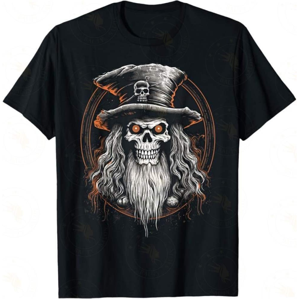 Camiseta Halloween Masculina e Feminina Streetwear Bruxa Pirata Caveira T-Shirt Unissex