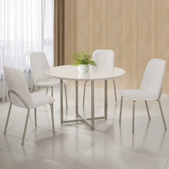 Conjunto Sala de Jantar Mesa com 4 Cadeiras California Bege/Champagne Champagne/Bege