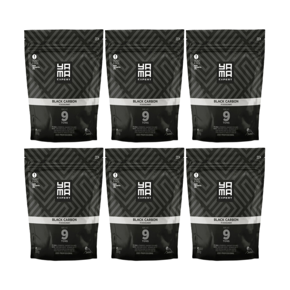 Yamá Pó Descolorante Refil Black Carbon 300g - 6 Unidades