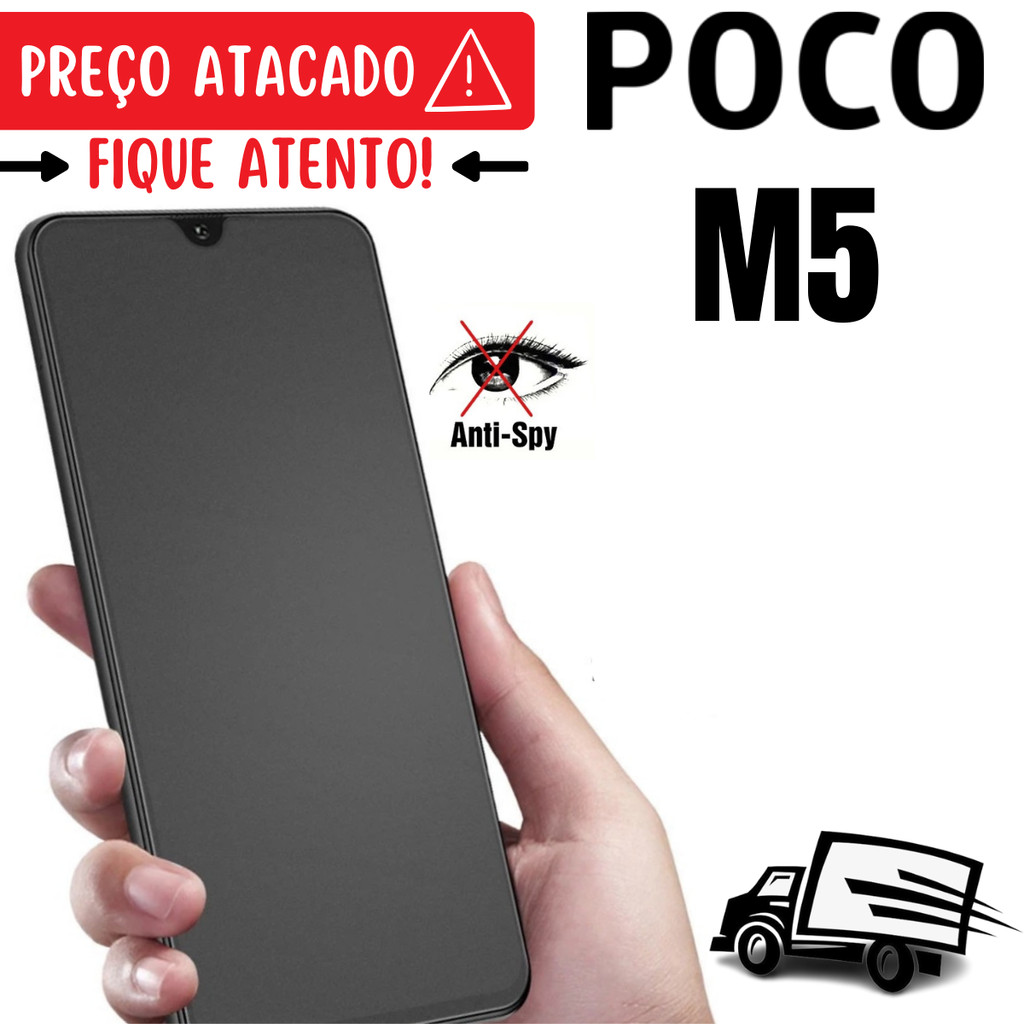 Película Cerâmica Fosca Privacidade 3d POCO M5 Best Matte Antispy Qualidade Verificada