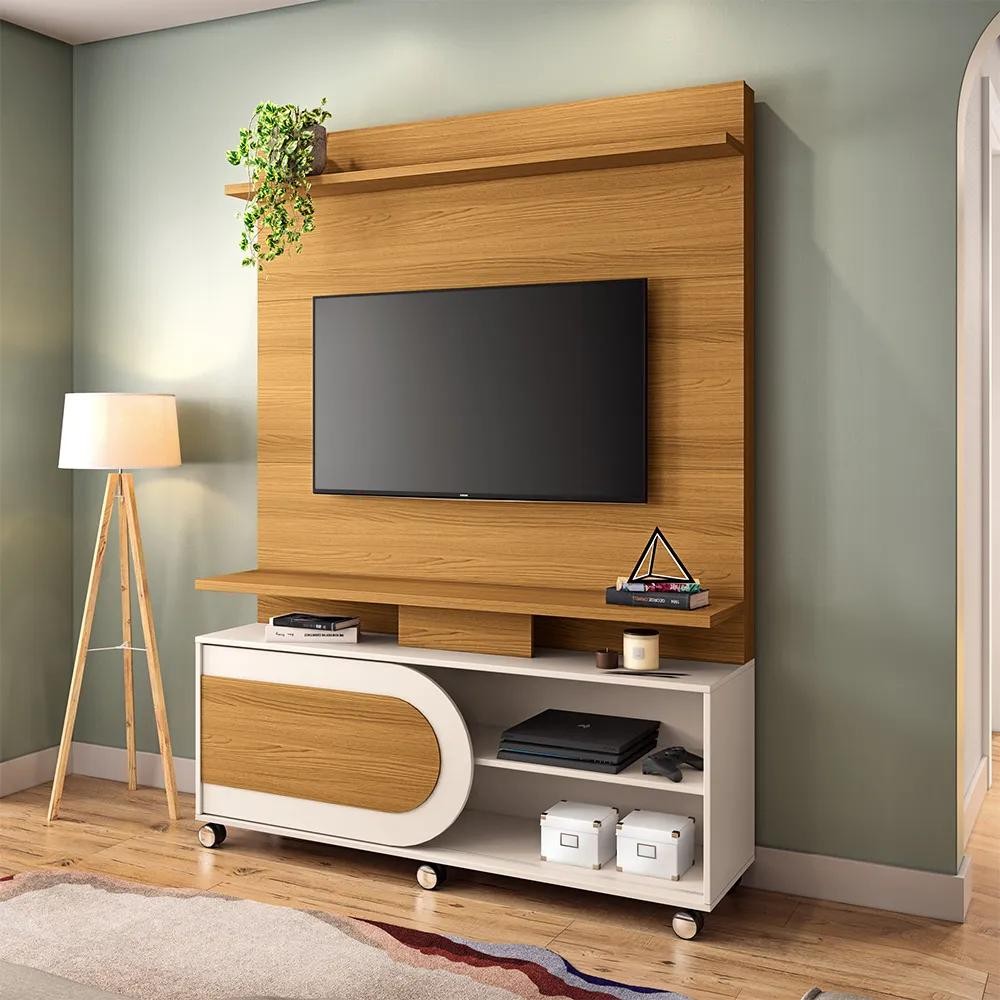 Home Theater Órbis Tv 55 Pol Com Rodízios Cinamomo/offwhite