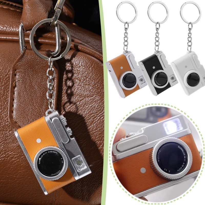 4 Unidades De Chaveiro Retrô Para Câmera Fotográfica 3D-Com Som-Luminosa Estilo Punk-Pingente De Bolsa-Acessórios Criati