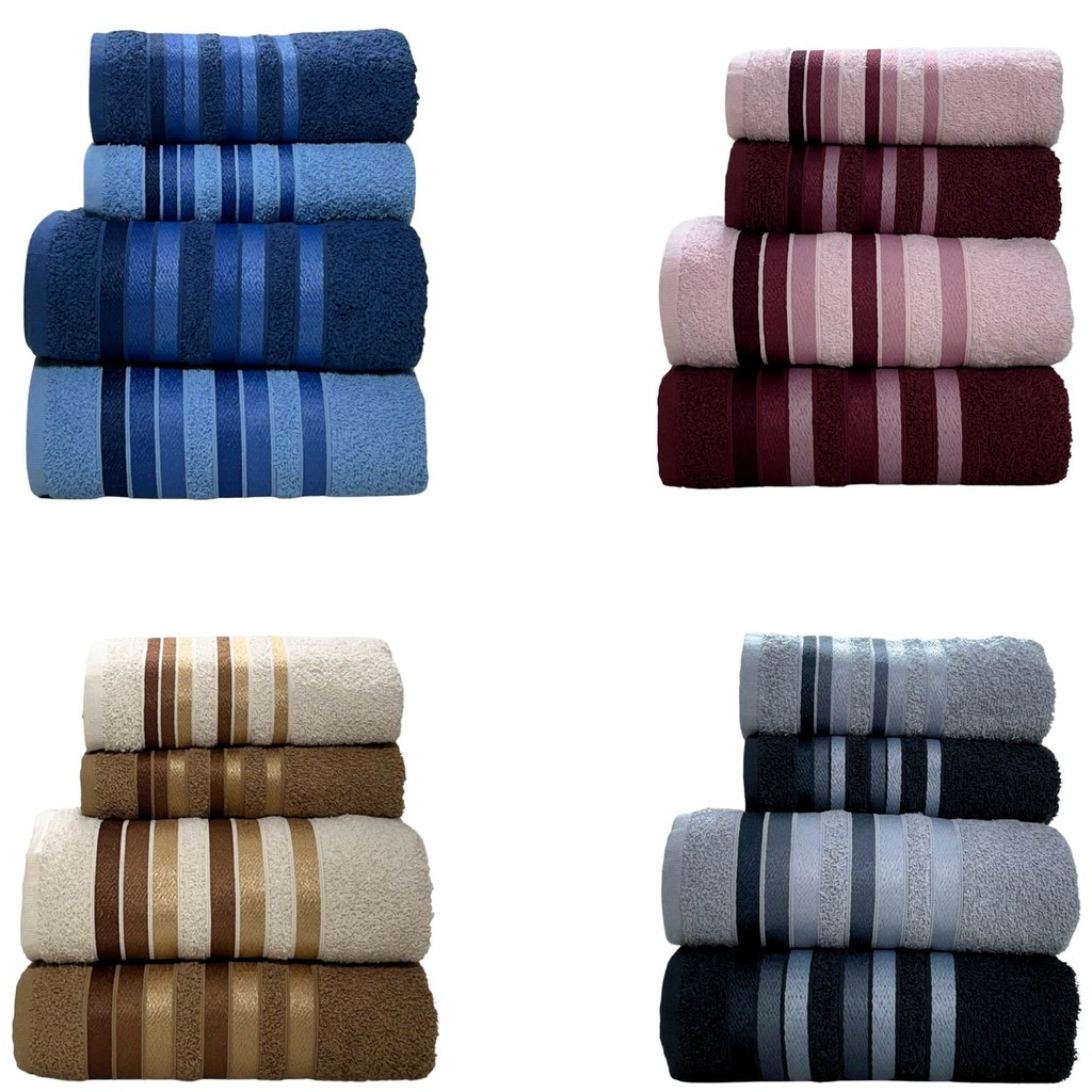 Jogo Toalha de Banho e Rosto 4 Peças 100% Algodão Grossa Super Excelente Absorção Premier Habitat