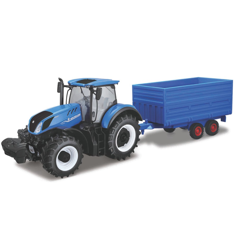 Miniatura Trator New Holland T7.315 HD com Fardo  Bburago Brinquedo Educativo