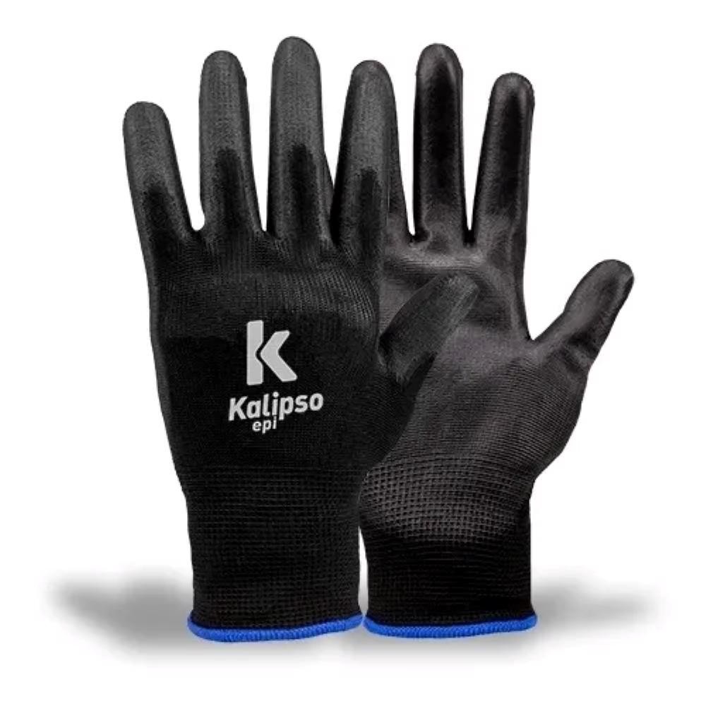 LUVA PU PRETA TAMANHO XG KALIPSO POLIESTER ANTIESTÁTICA SEGURANÇA MULTITATO em Oferta na Shopee
