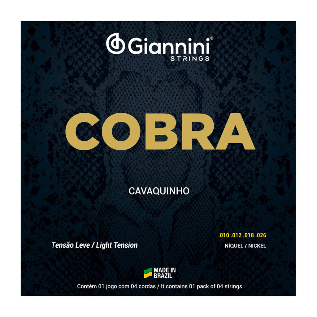 Encordoamento para Cavaquinho Giannini Cobra Níquel GESCL (.010  .026) Leve