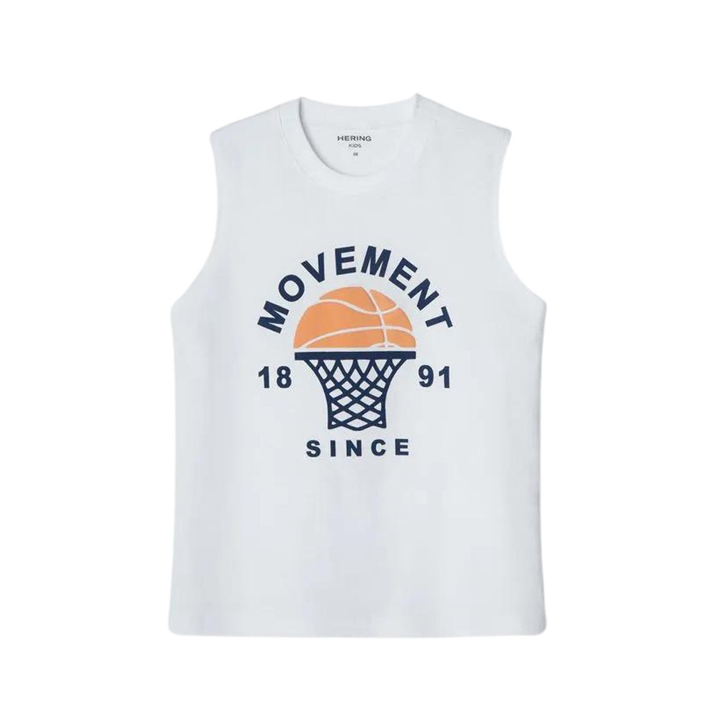 Camiseta Regata Hering Infantil Menino Com Estampa Branca