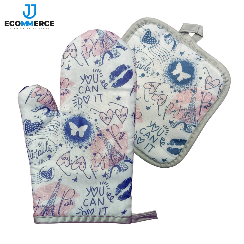 Kit Luva de Cozinha Térmica 2 Peças Fogão Cozinha Clink 25cm
