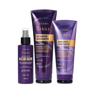 Siàge Resgate Imediato: Shampoo 250ml + Condicionador 200ml + Leave-In 100ml em Oferta na Shopee