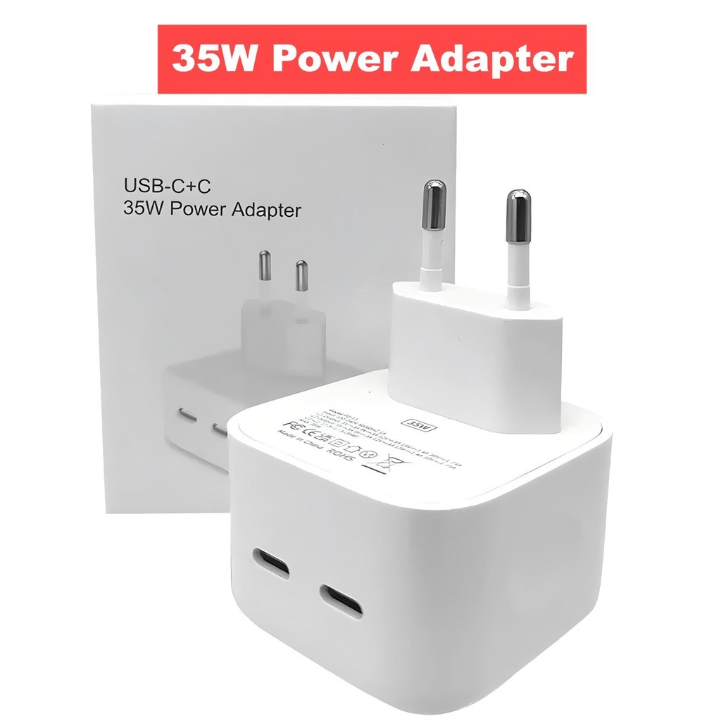 Carregador PD Duplo De 35W Adaptador USB C＋C Carregamento Rápido Para  iPhone