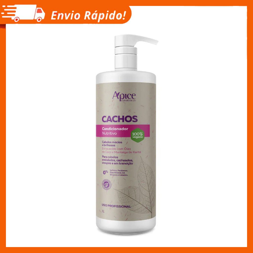 Condicionador Apse Cachos Linha Profissional Nutritivo e Hidratante 1L - Apice em Oferta na Shopee