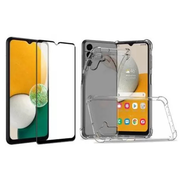 Capa Capinha Transparente Para Samsung A07 A17 A27 A37 A57 + Película de Vidro 3D