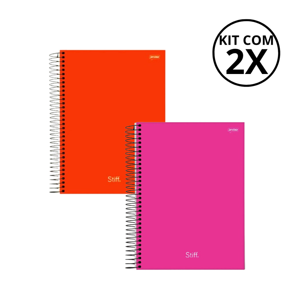 Kit Com 02 Cadernos Universitario 10 Matérias Stiff - Jandaia KIT 04 em Oferta na Shopee