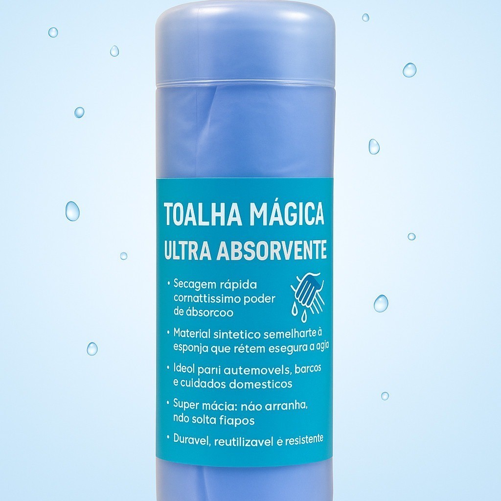 Toalha Mágica 2 unidades Multiuso Absorve Água Limpa Seca Carro