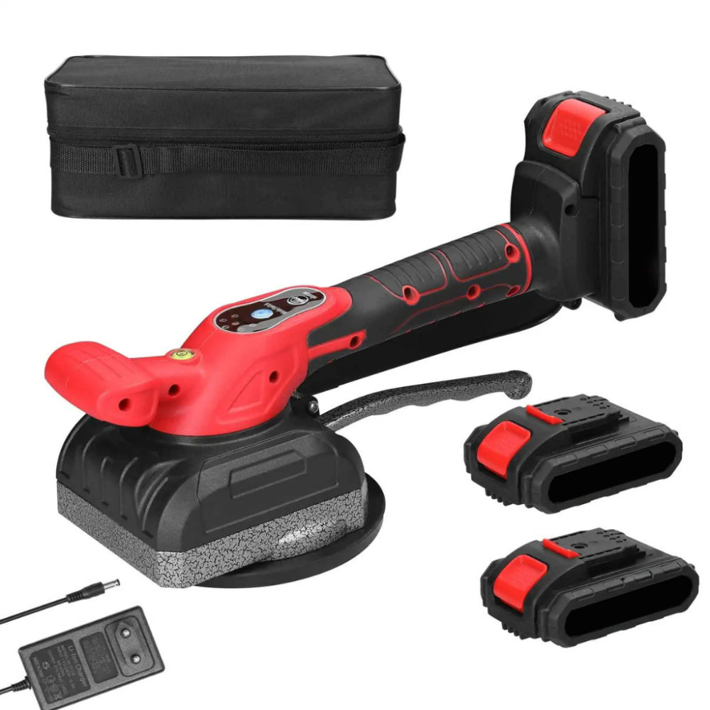 Maquina Vibratória Para Assentar Porcelanato Ventosa 2 Baterias 48v + Estojo De Traansporte em Oferta na Shopee