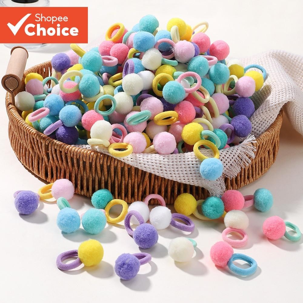 Conjunto De Acessórios De Cabelo Para Meninas | Elásticos E De Bola De Pelúcia Crianças