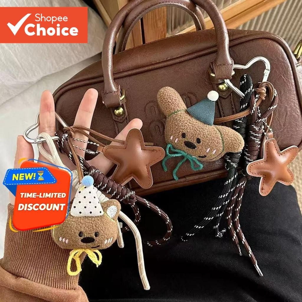 Saco Pendurado Dos Desenhos Animados Urso De Pelúcia Boneca Pingente Avançado Sensorial Grânulo Corrente Chaveiro Decora
