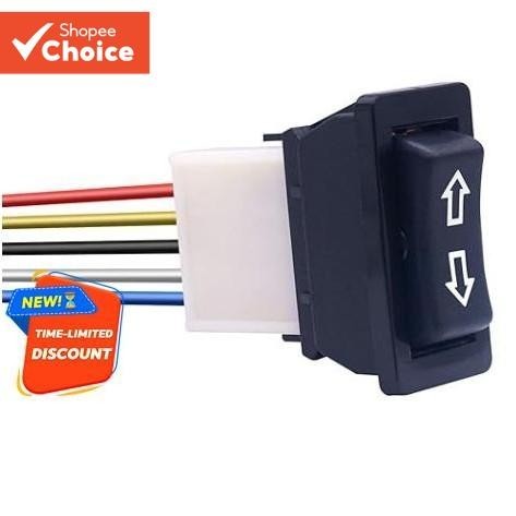 Interruptor Universal Para Janela Elétrica De Carro-Botão De Controle LED De 5 Pinos 12V/24V Reparo De Elevação De Autom