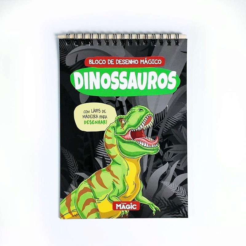 Livro de Colorir Bloco Mágico Dinossauros 8 Páginas