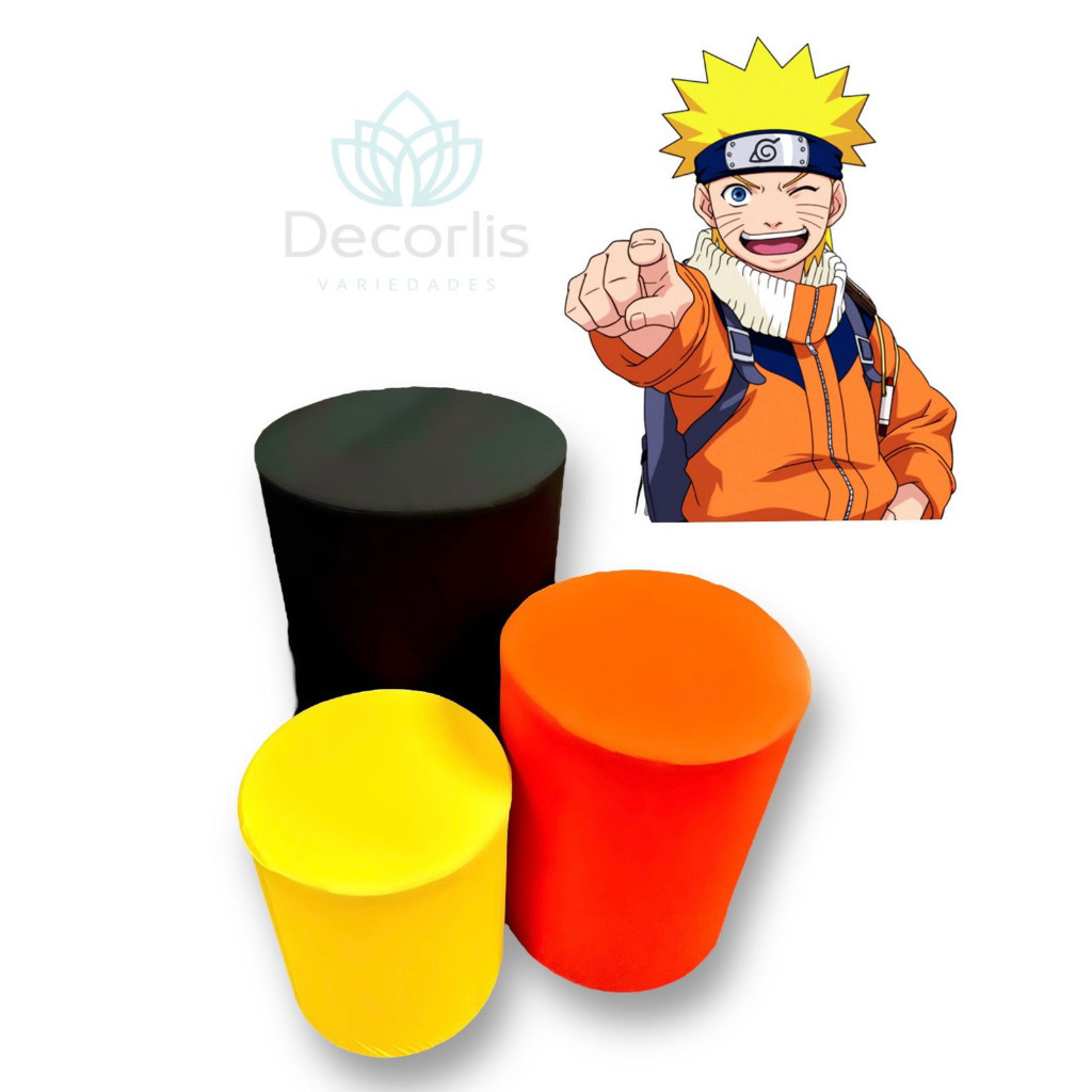 Trio de Capas para Cilindro DECORAÇÃO para Festas NARUTO em Oferta na Shopee
