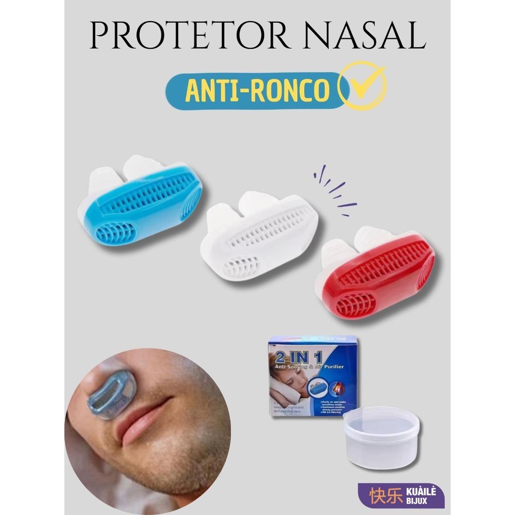 Protetor Nasal Anti Ronco Dispositivo para Dormir Tranquilo e Respirar Melhor Conforto Total à Noite