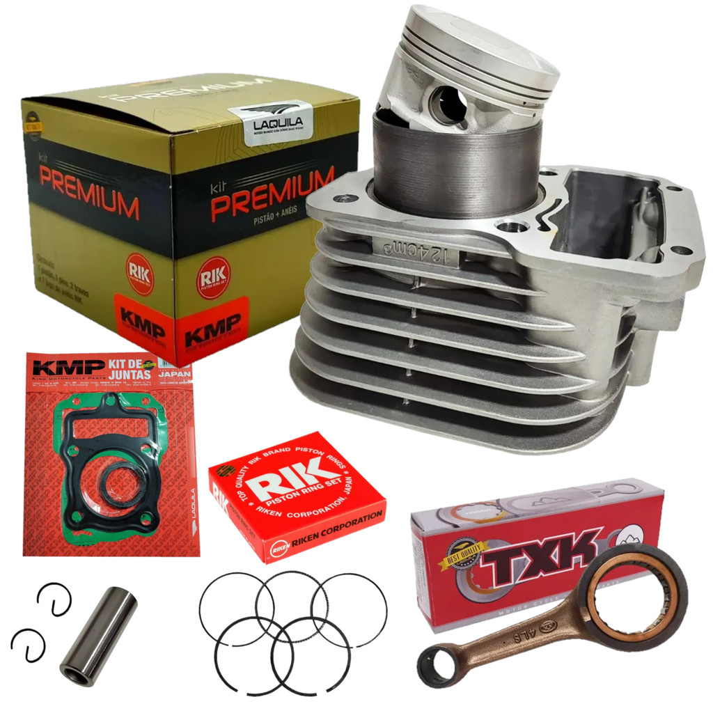 Kit Cilindro Titan Fan 125 2002 2003 2004 Premium Biela Txk em Oferta na Shopee