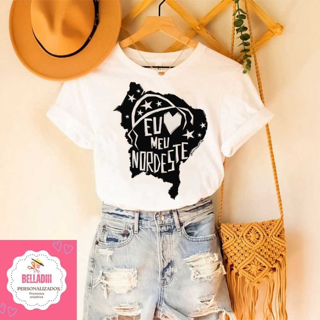 Camiseta Personalizada Baby Look FEMININA Estampa Nordestina/ EU AMO MEU NORDESTE 2096 2025 33