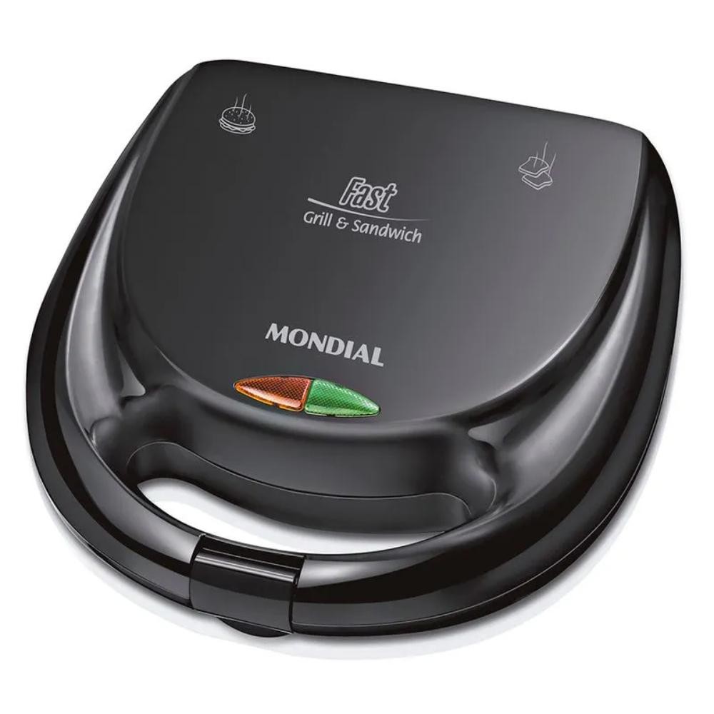 Sanduicheira Mondial Fast Grill e Sandwich com Revestimento Antiaderente 750W Preto 220V - S-12 em Oferta na Shopee