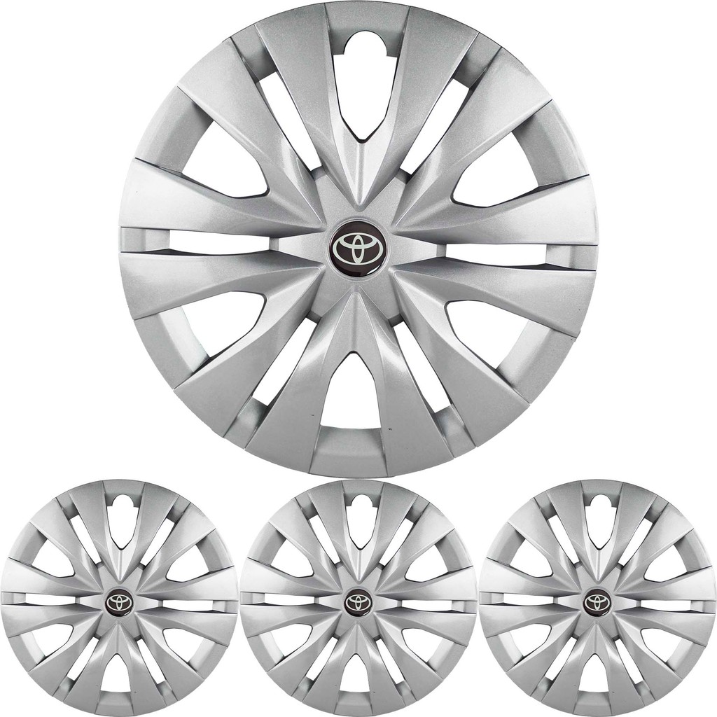 JG 4 Calota Yaris Modelo 2023 Aro 15 Prata Brilhante