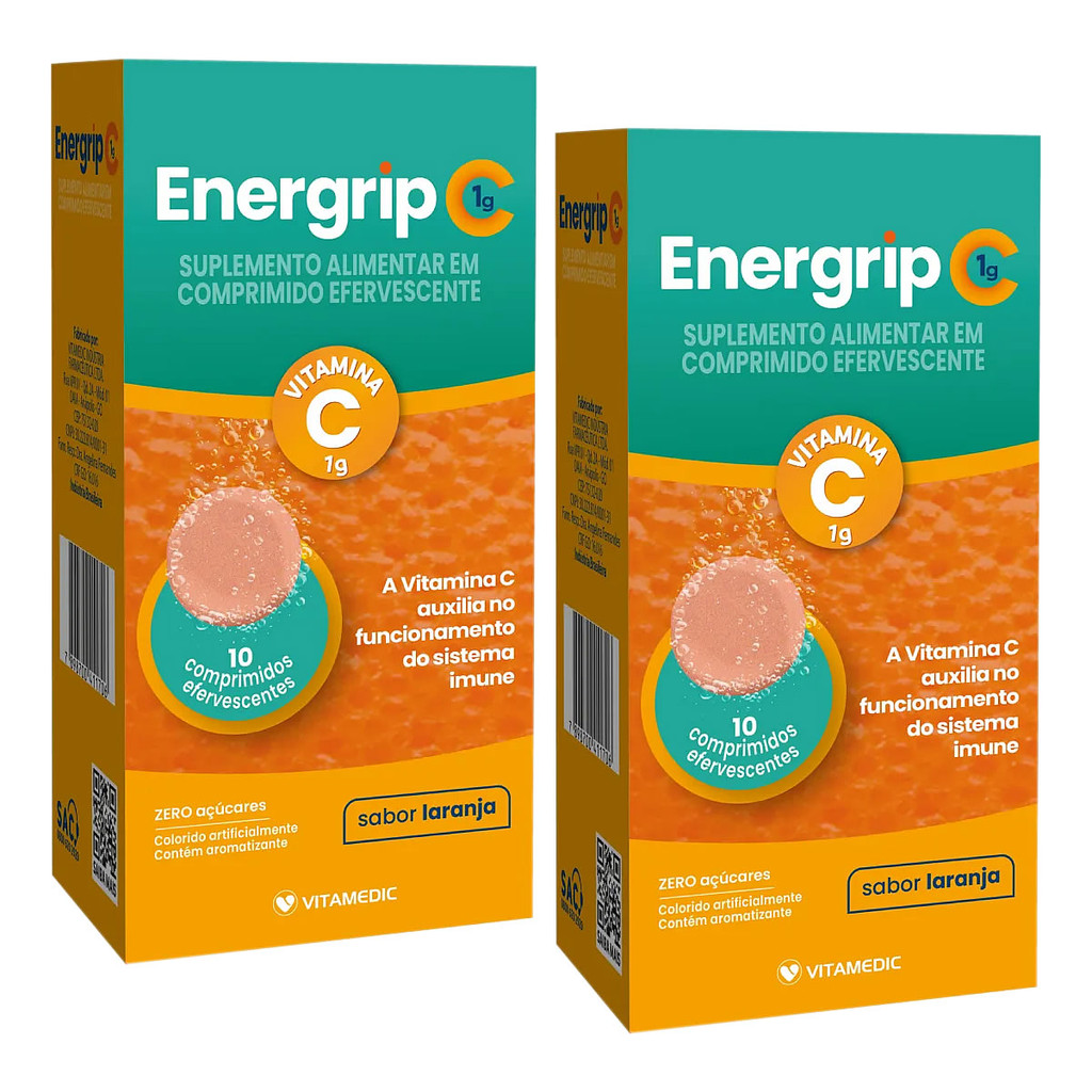 Kit 2 Und Energrip C 1g 10 Comprimidos Efervescentes em Oferta na Shopee