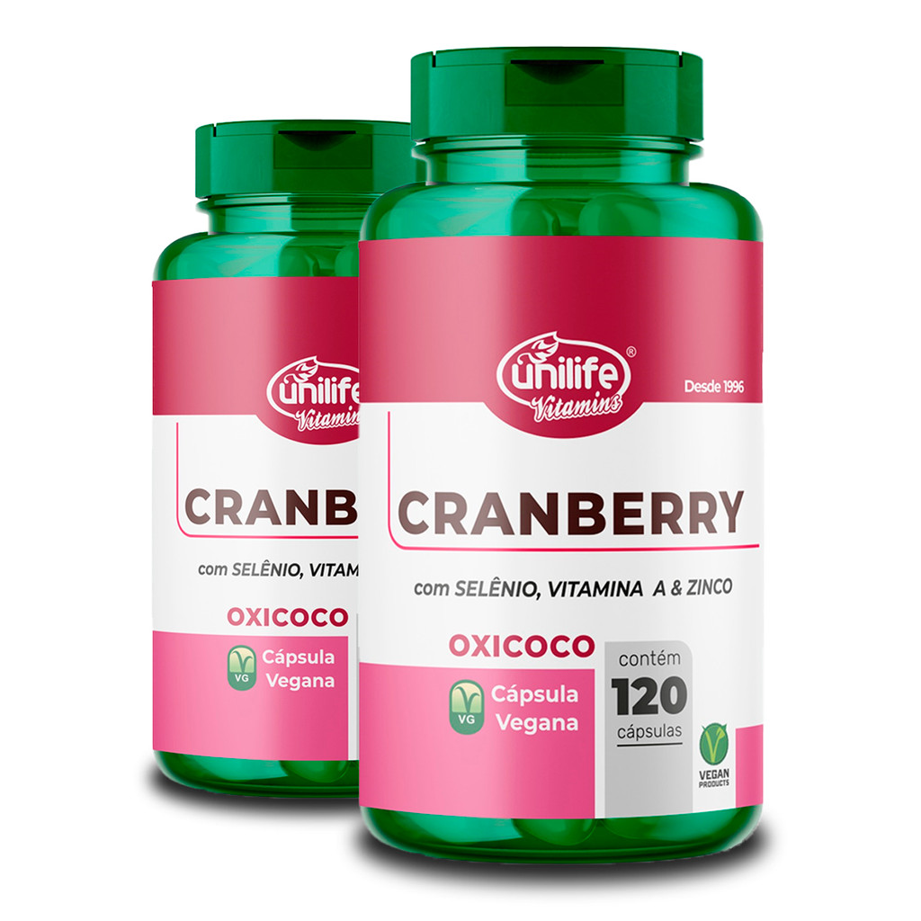 Kit 2 Cranberry 120 cápsulas Unilife em Oferta na Shopee
