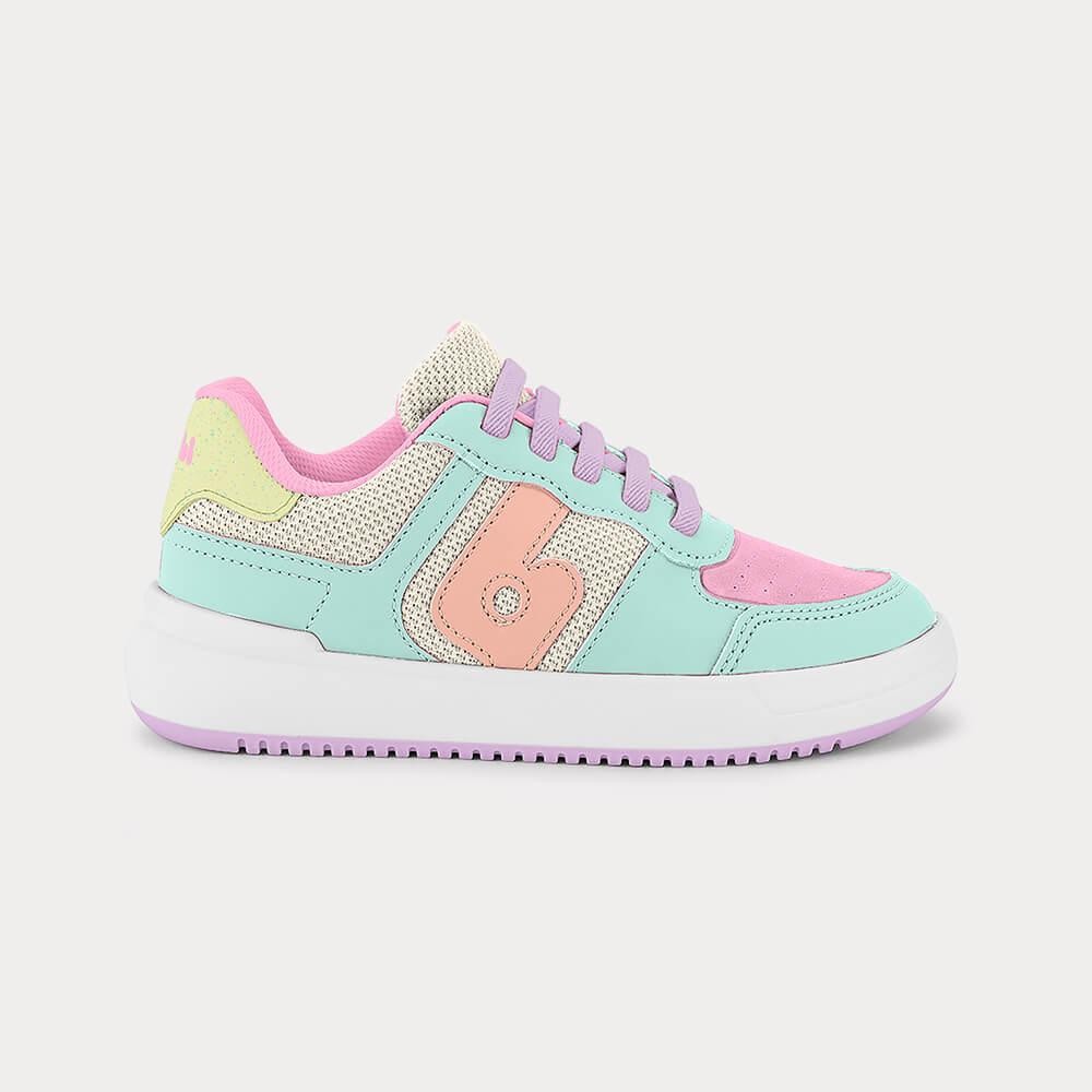 Tênis Infantil Bibi B College Rosa com Verde em Oferta na Shopee