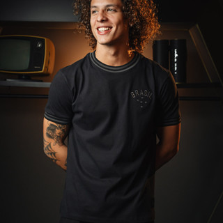 Camisa Brasil All Black Masculina Oficial em Oferta na Shopee