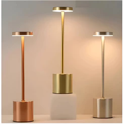 Luminária de Mesa Candeiro Dumbbell Touch de Quarto Luxuosa 3 Tons de Led GA-270