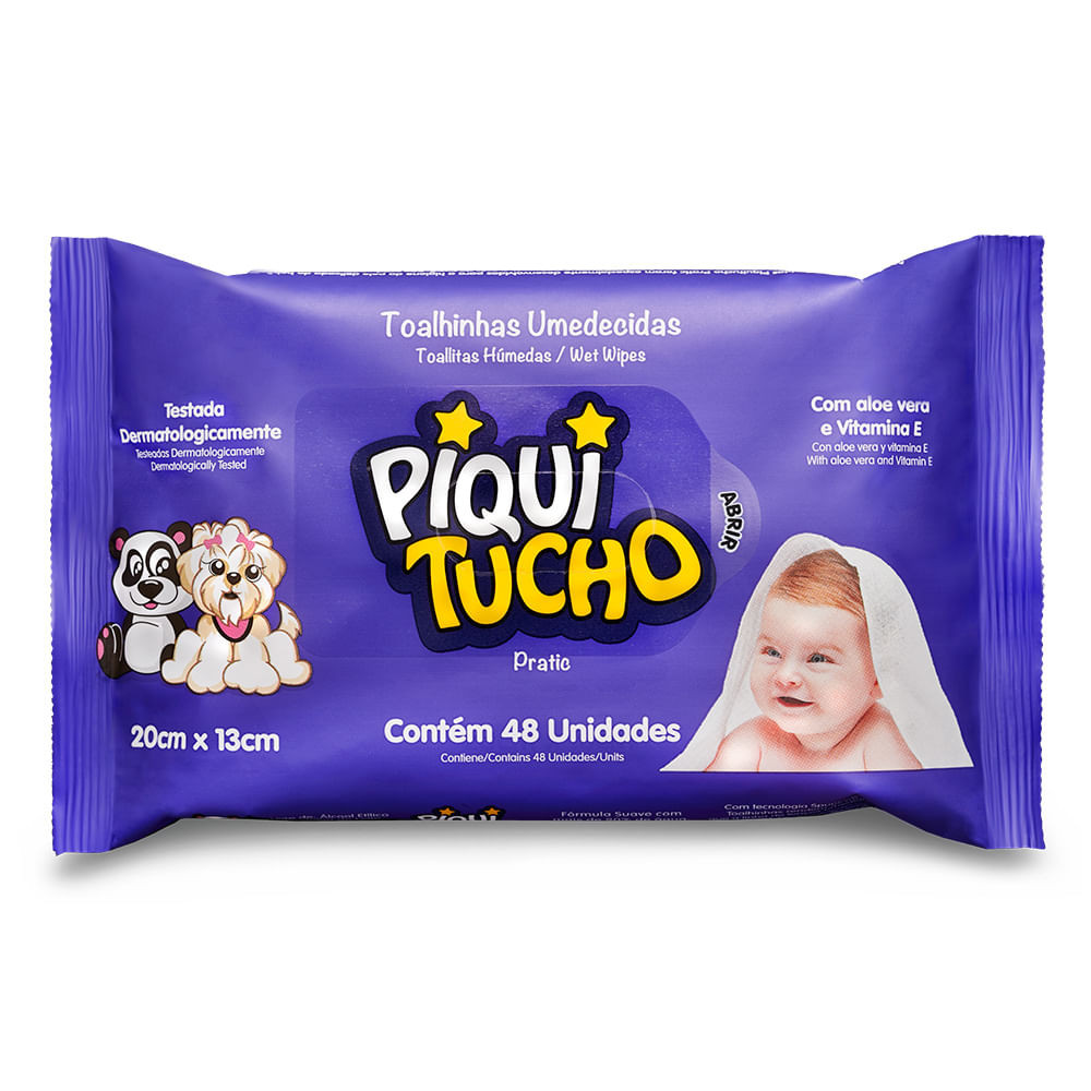 Toalha Umedecida Piquitucho Pratic 48 Unidades - Mom & Baby